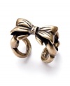 Tie your whole look together. Bar III's adorable bow ring makes the perfect present. Crafted in antique gold tone mixed metal. Ring adjusts to fit finger.