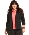 Lend instant structure to your look with American Rag's plus size two-button blazer.