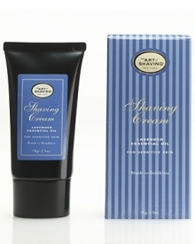 The Art of Shaving Shaving Cream protects the skin from irritation and razor burn. Rich with glycerin, coconut oil and essential oils, the Shaving Cream leaves your skin smooth and moisturized. For optimum results: Prepare your skin with Lavender Pre-Shave Oil. Apply Lavender Shaving Cream with Shaving Brush to generate a rich warm lather, soften and lift the beard, open pores, bring sufficient water to the skin and gently exfoliate. Soothe, refresh and regenerate the skin after shaving with Lavender After-Shave Balm. The Art of Shaving Shaving Cream protects the skin from irritation and razor burn. Rich with glycerin, coconut oil and essential oils, the Shaving Cream leaves your skin smooth and moisturized. For optimum results: Prepare your skin with Lavender Pre-Shave Oil. Apply Lavender Shaving Cream with Shaving Brush to generate a rich warm lather, soften and lift the beard, open pores, bring sufficient water to the skin and gently exfoliate. Soothe, refresh and regenerate the skin after shaving with Lavender After-Shave Balm.