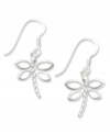 A touch of nature. Unwritten's pretty cut-out earrings feature whimsical dragonflies on french wire. Approximate drop: 1-1/6 inches.