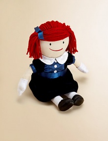 EXCLUSIVELY AT SAKS.COM. Dressed in a deep blue velvet dress with a soft white satin collar and embroidered white buttons, Madeline is ready for holiday festivities to begin. Her dress is designed with a navy blue satin bodice, satin sash, and sleeve cuffs to match. EXCLUSIVELY AT SAKS.COM. Dressed in a deep blue velvet dress with a soft white satin collar and embroidered white buttons, Madeline is ready for holiday festivities to begin. Her dress is designed with a navy blue satin bodice, satin sash, and sleeve cuffs to match.