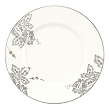 For the city chic and avant-garde, Floral Waltz offers a touch of nature in a modern setting. A beautiful pointillism design forms lush blooms and leaves across each piece to create an unexpected finish. The chic design is trimmed in platinum and features a touch of shimmer for a sophisticated look, appropriate for even the most formal of events. For the city chic and avant-garde, Floral Waltz offers a touch of nature in a modern setting. A beautiful pointillism design forms lush blooms and leaves across each piece to create an unexpected finish. The chic design is trimmed in platinum and features a touch of shimmer for a sophisticated look, appropriate for even the most formal of events.