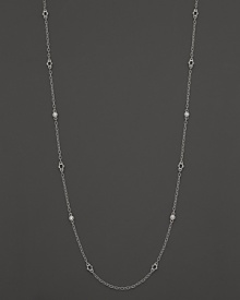 White sapphire stations shine on a sterling silver chain. From Judith Ripka. White sapphire stations shine on a sterling silver chain. From Judith Ripka.