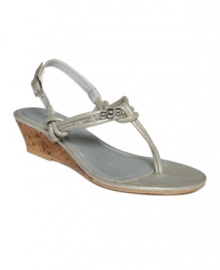 Sultry style for sizzling hot days. The Cairo sandals by Rampage blend thin straps with a low cork wedge for a sexy combination. Sultry style for sizzling hot days. The Cairo sandals by Rampage blend thin straps with a low cork wedge for a sexy combination.