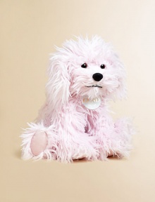 Searching for a good home: this adorable puppy is extra fluffy and huggable.14W X 14HRecommended for ages 3 and upPolyesterSurface washImported Searching for a good home: this adorable puppy is extra fluffy and huggable.14W X 14HRecommended for ages 3 and upPolyesterSurface washImported