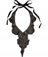 Give your party look a high style finish with this statement-making crystal embellished necklace from Hoss Intropia - Art Deco patterned crystal-embellished bib necklace - Black self-tie ribbon closure - Style with a simple silk tee and slouchy pants or a flirty cocktail dress and matching metallic peep-toes
