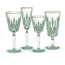 The overwhelming popularity of Waterford's Lismore collection has inspired the addition of several variations, including Lismore Platinum. The worlds most popular crystal pattern, named for Count Waterfords 12th-century Lismore Castle. Shown left to right: goblet, flute, wine, iced beverage. The overwhelming popularity of Waterford's Lismore collection has inspired the addition of several variations, including Lismore Platinum. The worlds most popular crystal pattern, named for Count Waterfords 12th-century Lismore Castle. Shown left to right: goblet, flute, wine, iced beverage.