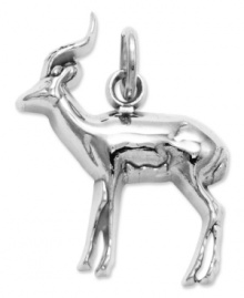 Honor the beauty and grace of nature with this sleek gazelle. Crafted in polished 14k white gold. Chain not included. Approximate length: 4/5 inch. Approximate width: 3/5 inch. Honor the beauty and grace of nature with this sleek gazelle. Crafted in polished 14k white gold. Chain not included. Approximate length: 4/5 inch. Approximate width: 3/5 inch.