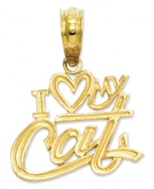 Show the world how much you love your cat! Perfect for displaying on any chain, necklace or bracelet, this charm plate is intricately etched in 14k gold. Chain not included. Approximate drop length: 3/5 inch. Approximate drop width: 1/2 inch. Show the world how much you love your cat! Perfect for displaying on any chain, necklace or bracelet, this charm plate is intricately etched in 14k gold. Chain not included. Approximate drop length: 3/5 inch. Approximate drop width: 1/2 inch.