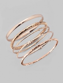 Sterling silver and 18k gold are beautifully blended in a slender hammered bangle with rich texture and a warm finish of 18k rose goldplating. An alloy of 18K gold and sterling silver plated with 18K rose gold Diameter, about 2½ Imported Please note: Bracelets sold separately. Sterling silver and 18k gold are beautifully blended in a slender hammered bangle with rich texture and a warm finish of 18k rose goldplating. An alloy of 18K gold and sterling silver plated with 18K rose gold Diameter, about 2½ Imported Please note: Bracelets sold separately.