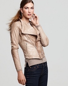 Bring luxe edge to your off-duty looks with this structured Mackage ombre leather jacket with exposed asymmetrical zippers. Bring luxe edge to your off-duty looks with this structured Mackage ombre leather jacket with exposed asymmetrical zippers.