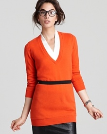 As easy as a sweatshirt, but infinitely more chic, this cashmere Magaschoni tunic ups the sophistication factor of every piece in your closet. As easy as a sweatshirt, but infinitely more chic, this cashmere Magaschoni tunic ups the sophistication factor of every piece in your closet.