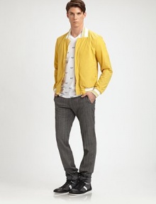 A modern update on a sartorial classic, this printed trouser rendered in superior Italian wool is finished in a slim-fitting silhouette.Zip closureFront slash, back welt pocketsInseam, about 31WoolDry cleanMade in Italy A modern update on a sartorial classic, this printed trouser rendered in superior Italian wool is finished in a slim-fitting silhouette.Zip closureFront slash, back welt pocketsInseam, about 31WoolDry cleanMade in Italy