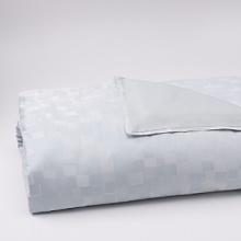 Inspired by the soothing reflections of water, Mirrors is transformed into a textural weave of tonal blues and aquas. The clean lines of the duvet harmonize with the geometric jacquard design. Tailored and modern, the silken touch and dimensional embroidery on decorative pillows add luxurious detail to this sophisticated collection. Inspired by the soothing reflections of water, Mirrors is transformed into a textural weave of tonal blues and aquas. The clean lines of the duvet harmonize with the geometric jacquard design. Tailored and modern, the silken touch and dimensional embroidery on decorative pillows add luxurious detail to this sophisticated collection.
