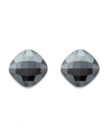 Polish your style with prismatic color. Swarovski's chic and shining stud earrings feature faceted Jet Hematite set in silver tone mixed metal. Approximate diameter: 1/4 inch. Polish your style with prismatic color. Swarovski's chic and shining stud earrings feature faceted Jet Hematite set in silver tone mixed metal. Approximate diameter: 1/4 inch.