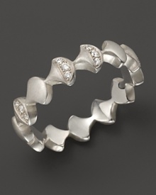Brilliant diamonds accent abstract fishscales in India Hicks' sterling silver ring. Brilliant diamonds accent abstract fishscales in India Hicks' sterling silver ring.