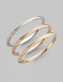 Utterly simple, utterly elegant, in polished 18k rose gold, to wear on its own, or stack with others. 18k rose gold Diameter, about 2¼ Push-lock closure Made in Italy Please note: Bracelets sold separately. Utterly simple, utterly elegant, in polished 18k rose gold, to wear on its own, or stack with others. 18k rose gold Diameter, about 2¼ Push-lock closure Made in Italy Please note: Bracelets sold separately.