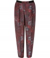 Give your look that impossibly cool downtown edge with See by Chlo?s grey and coral silk-blend harem pants - Black elasticized waistline, four-pocket style, pleated front - Relaxed fit - Tuck in oversized tees and finish with favorite flats
