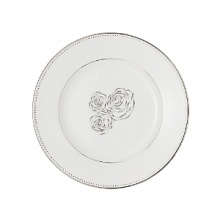 The couture designer Monique Lhuillier celebrates her first creative collaboration with Waterford Crystal with the Sunday Rose Collection. Inspired by her iconic Sunday Rose wedding gown, this formal bread & butter plate is a sophisticated symphony of fine bone china and precious platinum details. The couture designer Monique Lhuillier celebrates her first creative collaboration with Waterford Crystal with the Sunday Rose Collection. Inspired by her iconic Sunday Rose wedding gown, this formal bread & butter plate is a sophisticated symphony of fine bone china and precious platinum details.