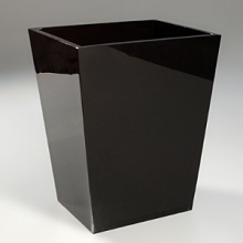 Contemporary bath accessories for the modern home in black and clear lucite. Contemporary bath accessories for the modern home in black and clear lucite.