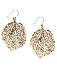 Fall into fab fashion. Lucky Brand's open work earrings feature a leaf-inspired design in intricate detail. Set in gold tone mixed metal. Approximate drop: 2-1/2 inches. Fall into fab fashion. Lucky Brand's open work earrings feature a leaf-inspired design in intricate detail. Set in gold tone mixed metal. Approximate drop: 2-1/2 inches.