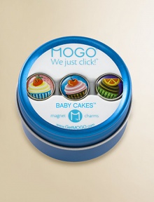 Packaged in a magnetic, reusable gift tin, three beautiful charms click onto any MOGO charm bracelet. With so many styles there is a charm to match every mood!Silvertone and resinMagnetic attachmentSuitable for ages 8 and upImported Please note: Bracelet sold separately. Packaged in a magnetic, reusable gift tin, three beautiful charms click onto any MOGO charm bracelet. With so many styles there is a charm to match every mood!Silvertone and resinMagnetic attachmentSuitable for ages 8 and upImported Please note: Bracelet sold separately.