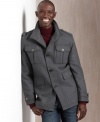 The pocket styling on this field coat from Michael Kors brings sharp, military details to your modern style.