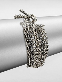 From the Chain Collection. A multi-row design featuring sterling silver link chains in various forms. Sterling silverLength, about 7.5Toggle closureImported From the Chain Collection. A multi-row design featuring sterling silver link chains in various forms. Sterling silverLength, about 7.5Toggle closureImported