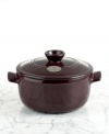 This round, 2.5-qt casserole is perfect for braising, browning and slow cooking. The innovative clay construction allows gentle heat distribution and can be placed directly on burners without cracking or breaking. The ventilated lid allows juices to circulate for tender, juicy results.