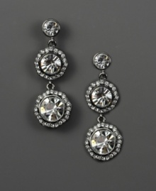 It's crystal clear that Givenchy's dazzling linear earrings are a glamorous addition to your wardrobe, whether for work or after hours. Featuring round-cut crystals set in hematite tone mixed metal. Approximate drop: 1-3/4 inches. It's crystal clear that Givenchy's dazzling linear earrings are a glamorous addition to your wardrobe, whether for work or after hours. Featuring round-cut crystals set in hematite tone mixed metal. Approximate drop: 1-3/4 inches.