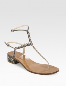 Adjustable, braided suede straps encrusted in shimmering beads, finished with a thong front and crystal-embellished heel. Crystal-coated heel, 1 (25mm)Beaded suede upperLeather lining and soleMade in ItalyOUR FIT MODEL RECOMMENDS ordering true size. Adjustable, braided suede straps encrusted in shimmering beads, finished with a thong front and crystal-embellished heel. Crystal-coated heel, 1 (25mm)Beaded suede upperLeather lining and soleMade in ItalyOUR FIT MODEL RECOMMENDS ordering true size.