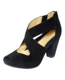 Sexy straps crisscross the vamp of the Renske pumps by Easy Spirit in a most attractive way. A simple zipper adds detail to the back. Sexy straps crisscross the vamp of the Renske pumps by Easy Spirit in a most attractive way. A simple zipper adds detail to the back.