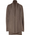 Layer up in luxe style with this chic and versatile open cardigan from Vince, the perfect weight of silk and cashmere blended wool for wearing both indoors and out - Open silhouette, draped front, oversized shawl collar, long sleeves - Slim fit - Wear with leather leggings or skinny jeans, a draped blouse, and high heel booties