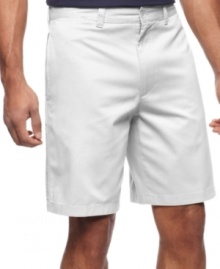 Elevate your warm-weather style with the clean lines of these flat-front shorts from Club Room. Elevate your warm-weather style with the clean lines of these flat-front shorts from Club Room.