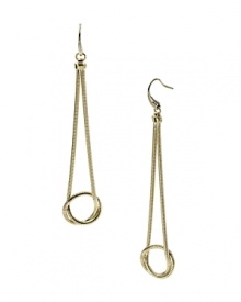 Simple glamor is a hallmark of the MICHAEL Michael Kors brand. Make the look yours with this pair of dangly drop earrings in gold-plated metal. Simple glamor is a hallmark of the MICHAEL Michael Kors brand. Make the look yours with this pair of dangly drop earrings in gold-plated metal.