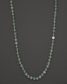 Green fluorite is punctuated by a sparkling topaz bead in this striking necklace from Anzie. Green fluorite is punctuated by a sparkling topaz bead in this striking necklace from Anzie.
