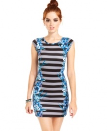 A cool print lends uber-graphic style to BeBop's rockin' bodycon dress. A cool print lends uber-graphic style to BeBop's rockin' bodycon dress.