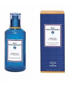 A regenerating fragrance based on a typical yet sophisticated and original essence of the Italian Mediterranean-it is evocative of moments of escape, relax, and well-being.• Top notes of myrtle, bergamot, Calabrian lemon, sweet orange, basil.• Heart notes of jasmine, rose, Green of Lilac, and Blackcurrant.• Base notes of lentisc, juniper, cedarwood, amber. A regenerating fragrance based on a typical yet sophisticated and original essence of the Italian Mediterranean-it is evocative of moments of escape, relax, and well-being.• Top notes of myrtle, bergamot, Calabrian lemon, sweet orange, basil.• Heart notes of jasmine, rose, Green of Lilac, and Blackcurrant.• Base notes of lentisc, juniper, cedarwood, amber.