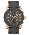 Cool grays and warm roses strike a modern balance on this durable chronograph watch by Diesel.
