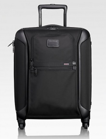 True to Tumi's heritage of innovation and the future of advanced travel design, this lightweight 4-wheel case combines handside protection with our modern, iconic ballistic nylon aesthetics.Zip closureExterior zip compartmentsInterior zip, mesh compartmentsTop carry handleProtective feetBallistic nylon22W x 16H x 10DImported