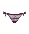 Turn up the heat with these luxe lace briefs from La Perla - Bordeaux lace with trim, side bow detail - Perfect under any outfit or for stylish lounging