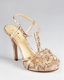 Strappy, snakeskin embossed leather makes a sassy statement on kate spade new york's Renee sandals.