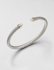 From the Cable Classics Collection. An iconic, sterling silver cable design accented with lustrous pearls and radiant 14k gold. PearlsSterling silver14k goldDiameter, about 2.25Slip-on styleImported From the Cable Classics Collection. An iconic, sterling silver cable design accented with lustrous pearls and radiant 14k gold. PearlsSterling silver14k goldDiameter, about 2.25Slip-on styleImported