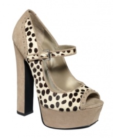 Fun animal print is an instant mood-booster. Bebe's Pennie platform pumps feature stud detailing on the the side and toe and an adorable ankle strap that feminizes the whole silhouette. Fun animal print is an instant mood-booster. Bebe's Pennie platform pumps feature stud detailing on the the side and toe and an adorable ankle strap that feminizes the whole silhouette.