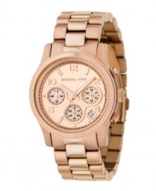 Everything's coming up roses with this warm, multi-functional watch by Michael Kors. Everything's coming up roses with this warm, multi-functional watch by Michael Kors.