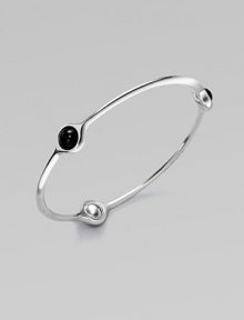 A sleek and modern piece with three smooth black agate stations set in sterling silver. Black agateSterling silverSlip-on styleLength, about 7¾Imported A sleek and modern piece with three smooth black agate stations set in sterling silver. Black agateSterling silverSlip-on styleLength, about 7¾Imported