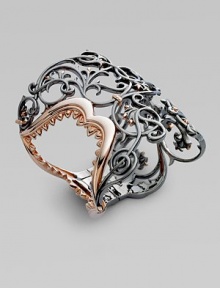From the Les Dents De La Mere Collection. A rose gold plated shark jaw is hidden within an ornate filigree design of blackened sterling silver.Rose gold plated sterling silver Black rhodium plated sterling silver Diameter, about 2½ Imported From the Les Dents De La Mere Collection. A rose gold plated shark jaw is hidden within an ornate filigree design of blackened sterling silver.Rose gold plated sterling silver Black rhodium plated sterling silver Diameter, about 2½ Imported