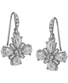 When you just need a little shine to offset your look, these subtle drop earrings will do just the trick. Carolee's bridal style features a diamond-shaped pattern in sparkling glass. Set in silver tone mixed metal. Approximate drop: 1 inch. When you just need a little shine to offset your look, these subtle drop earrings will do just the trick. Carolee's bridal style features a diamond-shaped pattern in sparkling glass. Set in silver tone mixed metal. Approximate drop: 1 inch.
