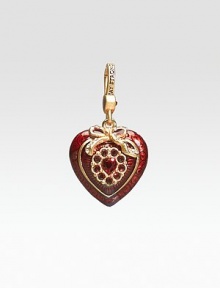 A hint of romance ideal for gift-giving or keeping, handcrafted in light antique goldplated pewter with careful Swarovski crystal embellishment. From the Charming Collection 1W X 2H X ½D Imported A hint of romance ideal for gift-giving or keeping, handcrafted in light antique goldplated pewter with careful Swarovski crystal embellishment. From the Charming Collection 1W X 2H X ½D Imported