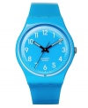 Drink in this cool-blue Rise Up watch from Swatch.